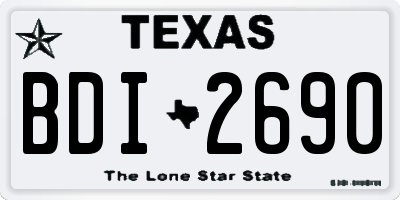 TX license plate BDI2690
