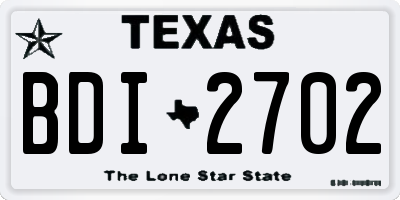 TX license plate BDI2702