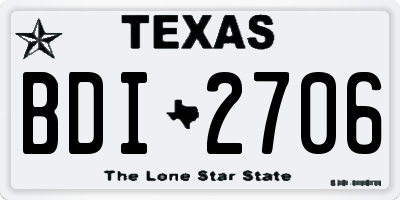 TX license plate BDI2706