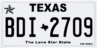 TX license plate BDI2709