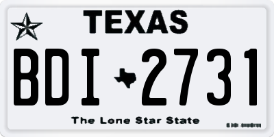 TX license plate BDI2731