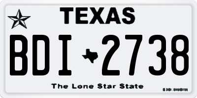TX license plate BDI2738