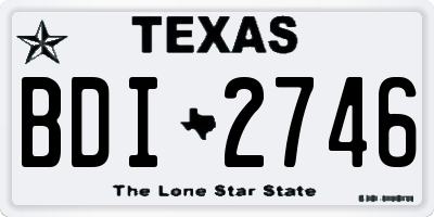 TX license plate BDI2746