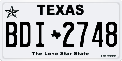 TX license plate BDI2748