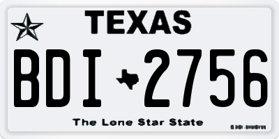 TX license plate BDI2756