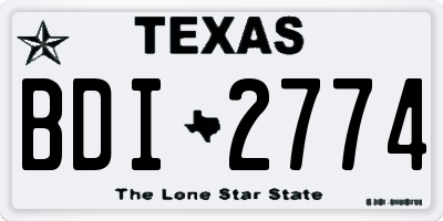 TX license plate BDI2774