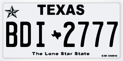 TX license plate BDI2777