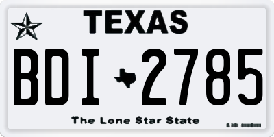 TX license plate BDI2785