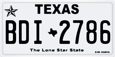 TX license plate BDI2786