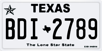 TX license plate BDI2789
