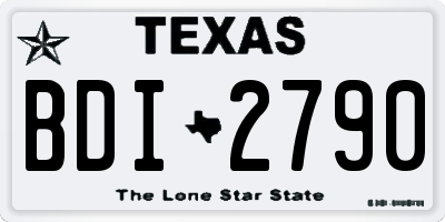 TX license plate BDI2790