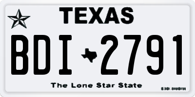 TX license plate BDI2791