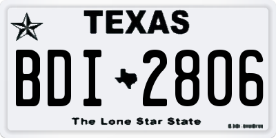 TX license plate BDI2806