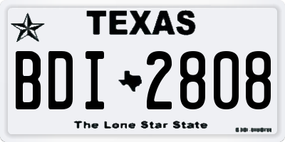 TX license plate BDI2808