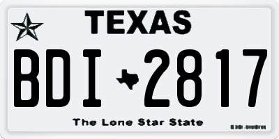 TX license plate BDI2817