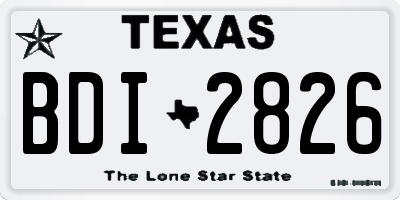 TX license plate BDI2826