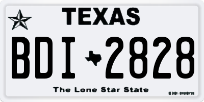 TX license plate BDI2828
