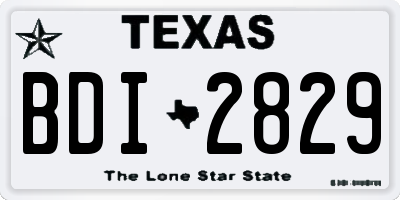 TX license plate BDI2829