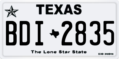 TX license plate BDI2835