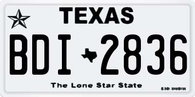 TX license plate BDI2836