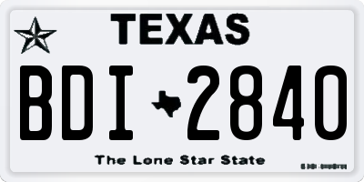 TX license plate BDI2840