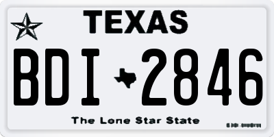 TX license plate BDI2846