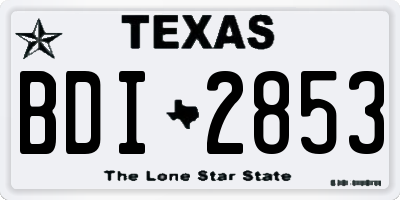 TX license plate BDI2853
