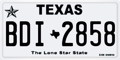TX license plate BDI2858