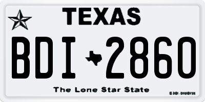 TX license plate BDI2860
