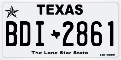 TX license plate BDI2861