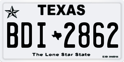 TX license plate BDI2862