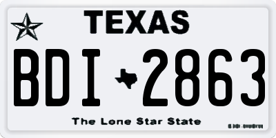 TX license plate BDI2863