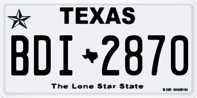 TX license plate BDI2870