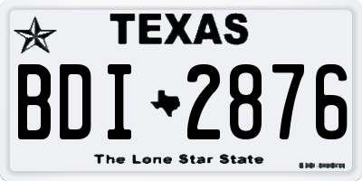 TX license plate BDI2876