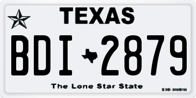 TX license plate BDI2879