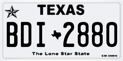 TX license plate BDI2880