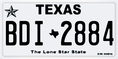 TX license plate BDI2884