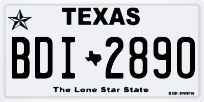 TX license plate BDI2890