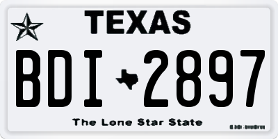 TX license plate BDI2897