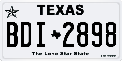 TX license plate BDI2898