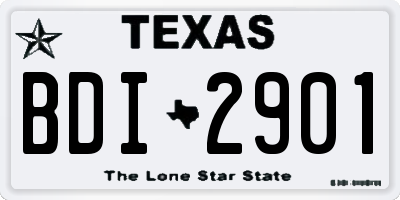 TX license plate BDI2901