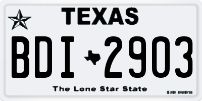 TX license plate BDI2903