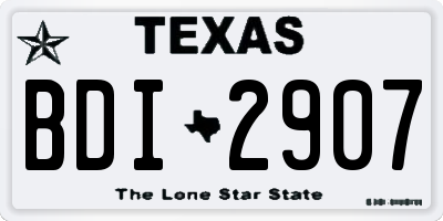 TX license plate BDI2907