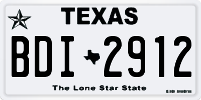 TX license plate BDI2912