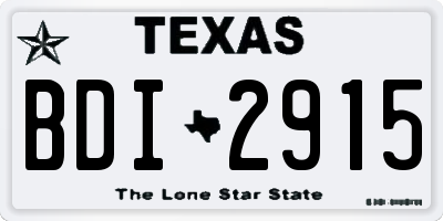 TX license plate BDI2915