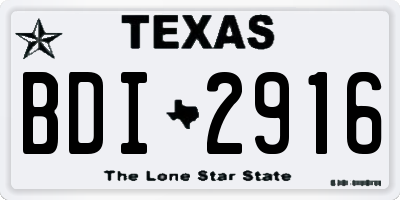 TX license plate BDI2916