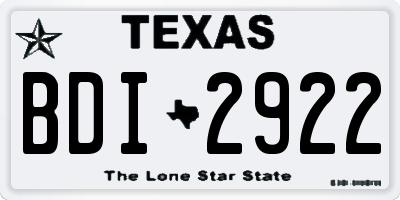 TX license plate BDI2922