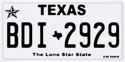 TX license plate BDI2929