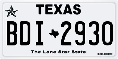 TX license plate BDI2930