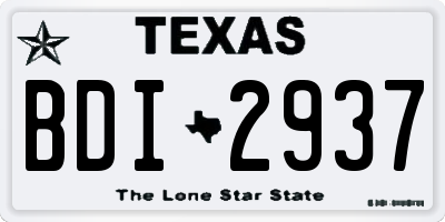 TX license plate BDI2937